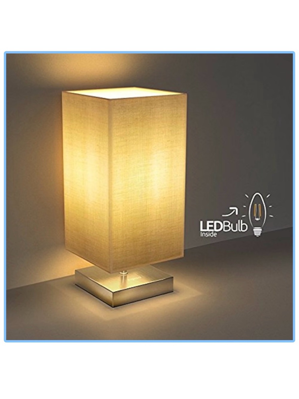 Bedside Table Lamp ,Aglaia Minimalist Fabric Desk Lamp